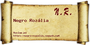 Negro Rozália névjegykártya